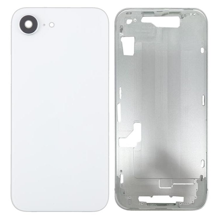 Housing Body for Apple iPhone 16e White Frame and Back Glass Panel