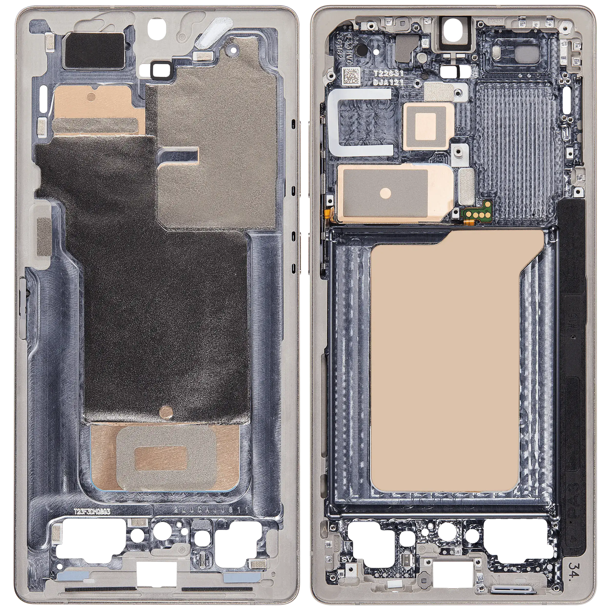 LCD Frame Middle Chassis for Samsung Galaxy S25 Ultra Gold