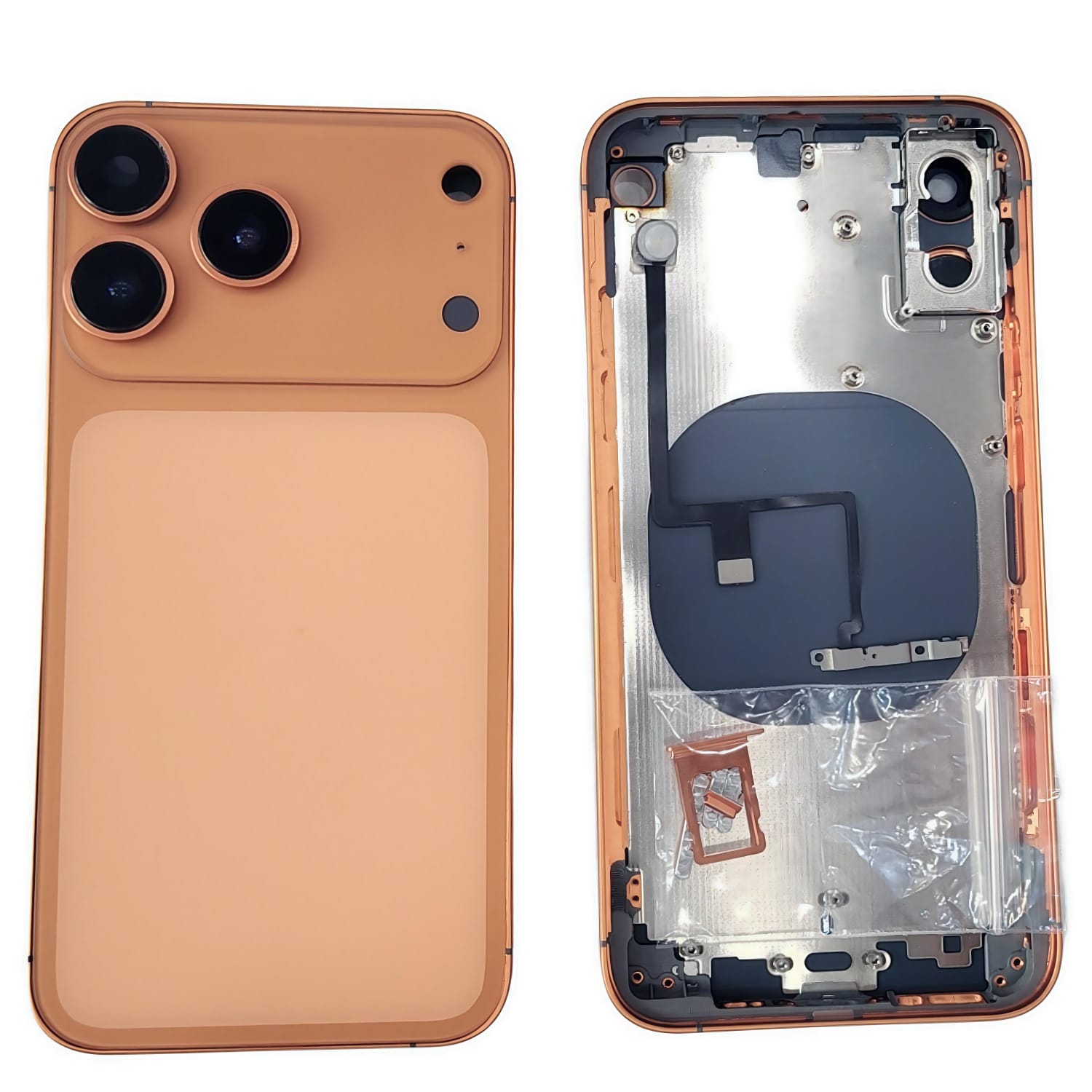 Converter Back Panel Housing Body for iPhone Xs to iPhone 17 Pro Orange EGFix
