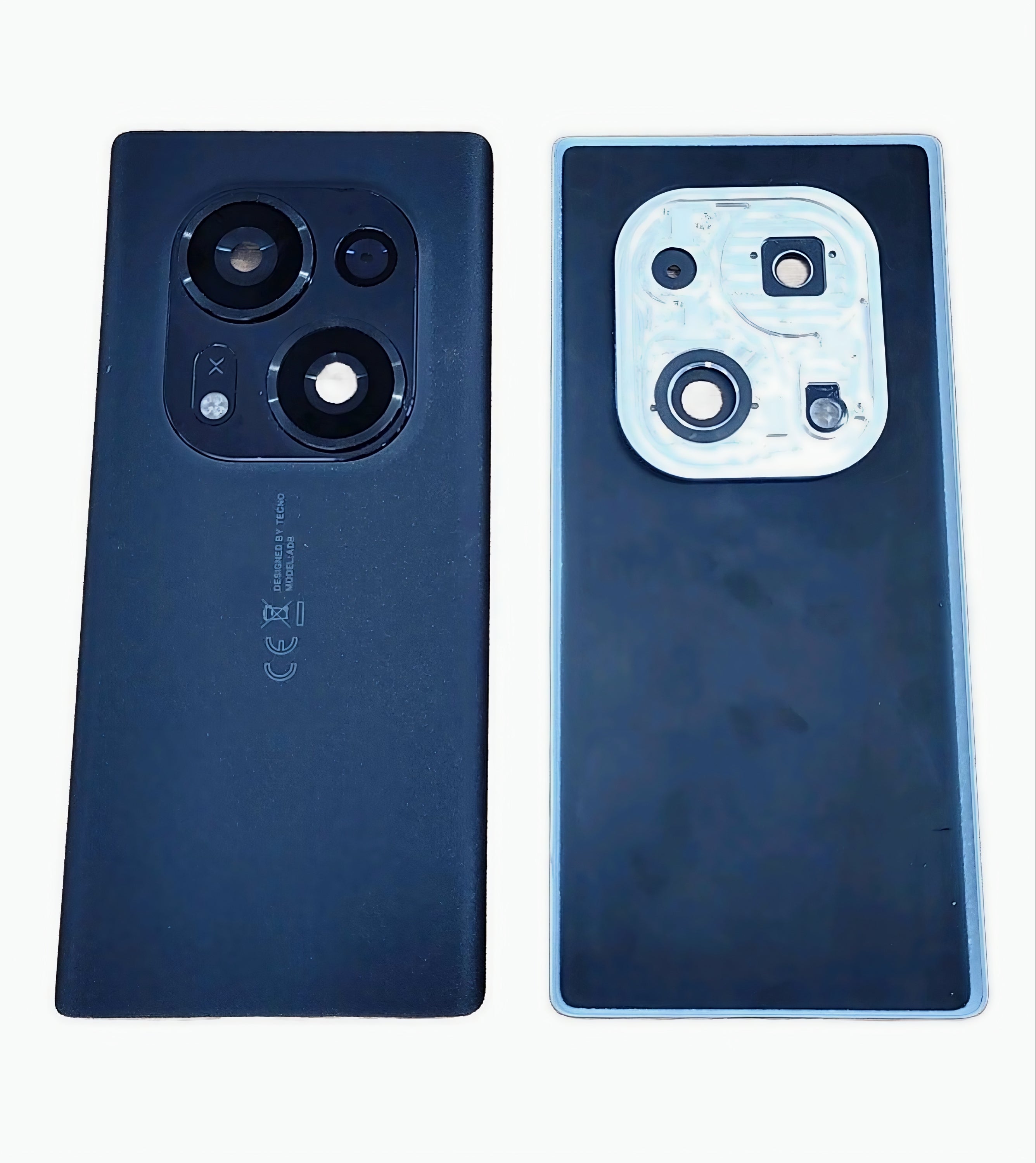 Back Glass Panel for Tecno Phantom X2 Black with Camera Lens