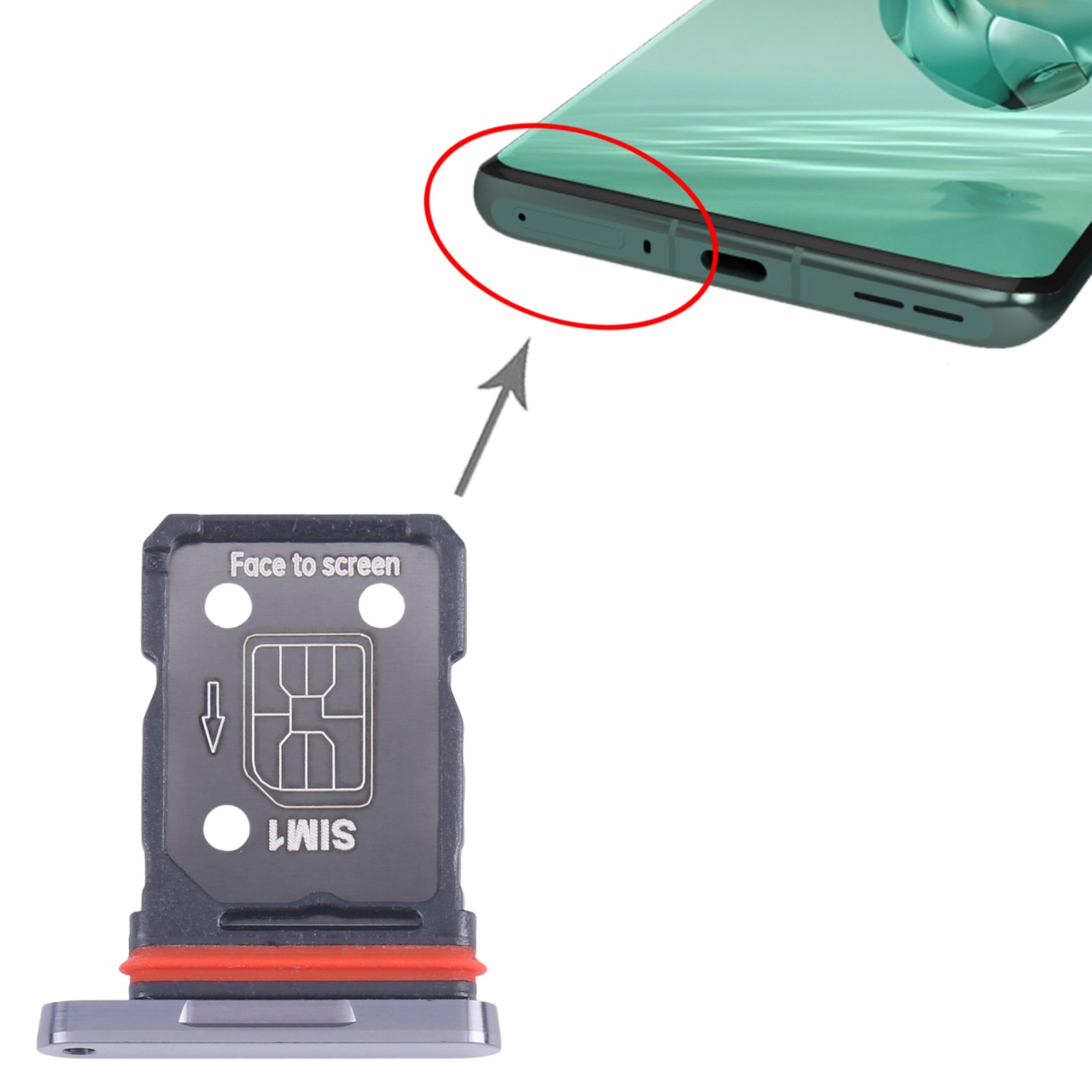 Sim Card Holder Tray for Oneplus 12 Black - EGFix