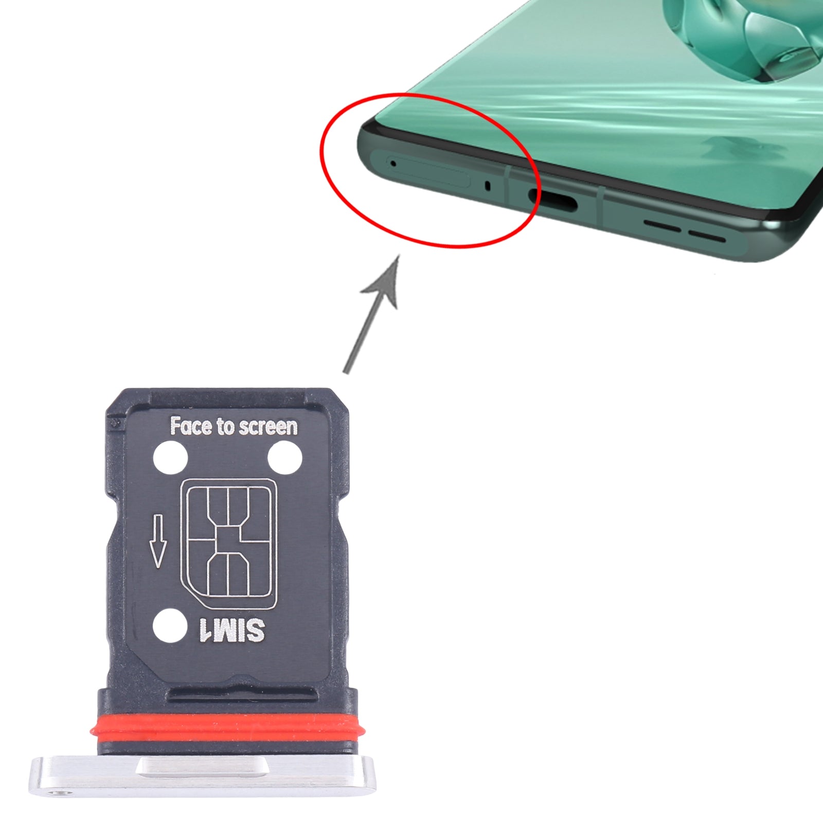 Sim Card Holder Tray for Oneplus 12 Silver - EGFix
