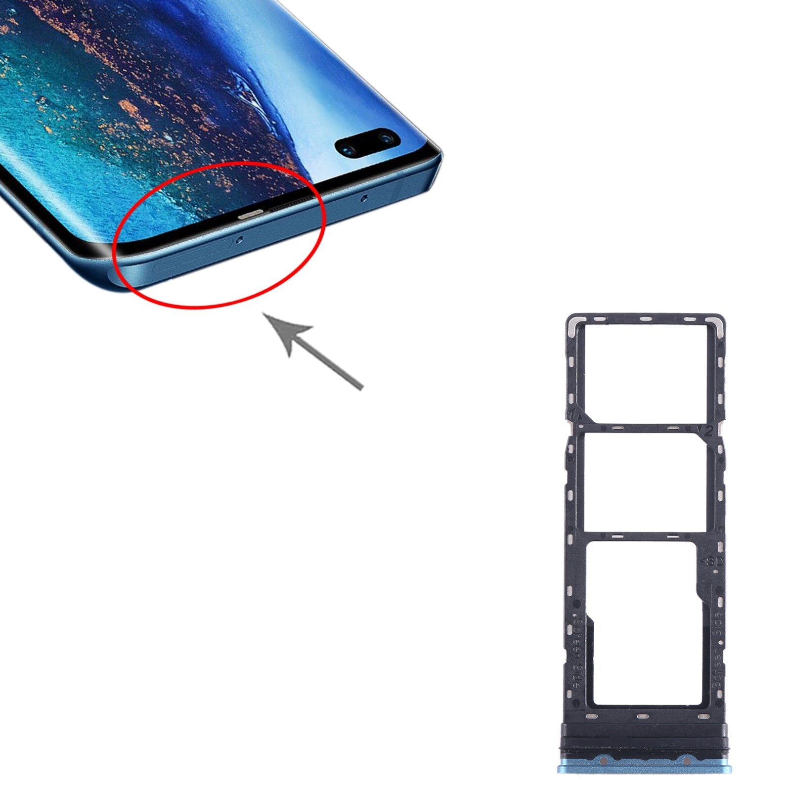 Sim Card Holder Tray for Tecno Phantom X Blue - EGFix