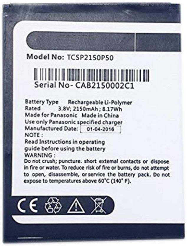 2150mAh Battery for Panasonic P50 idol (TCSP2150P50)