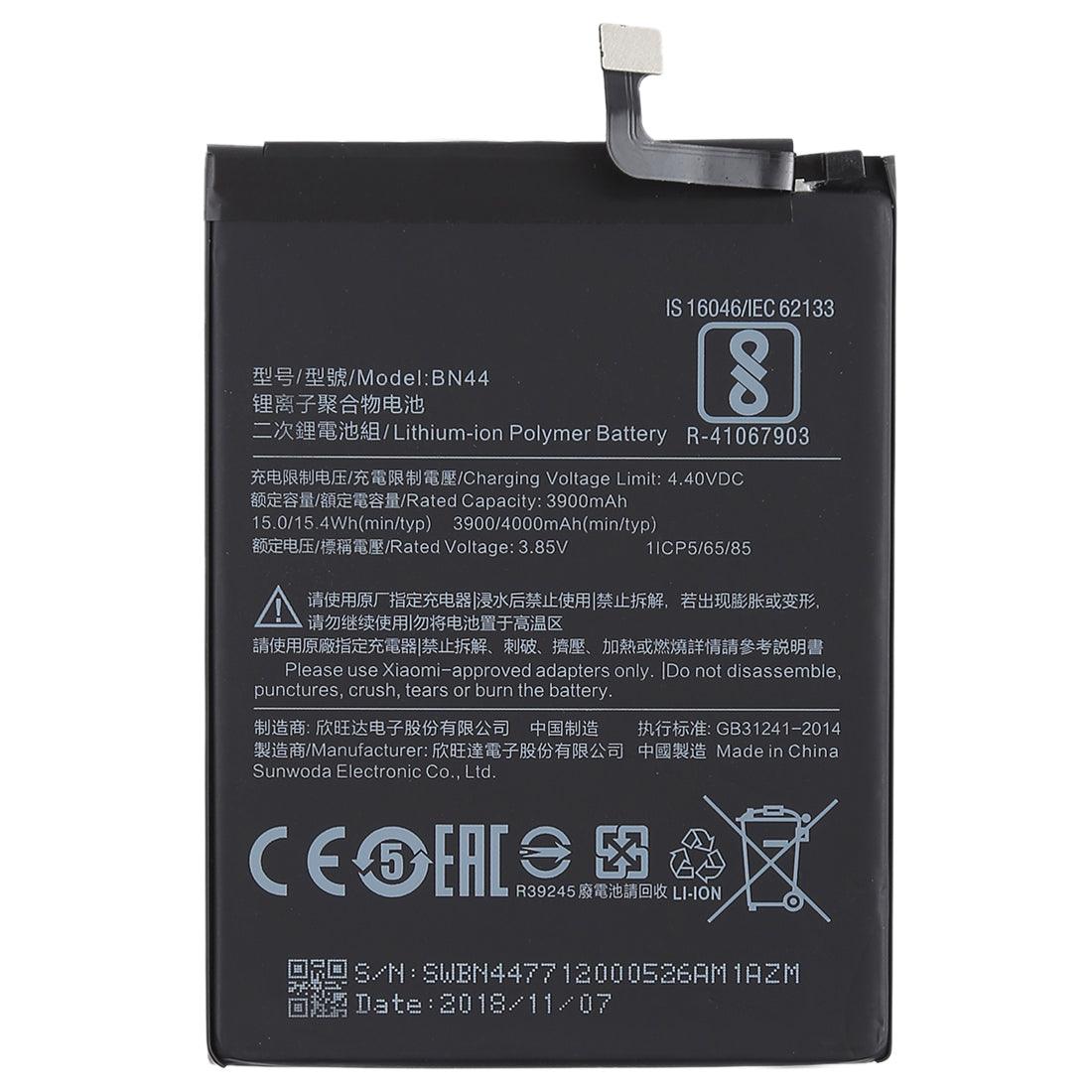 3900 mAh BN44 Battery for Xiaomi Redmi Note 5