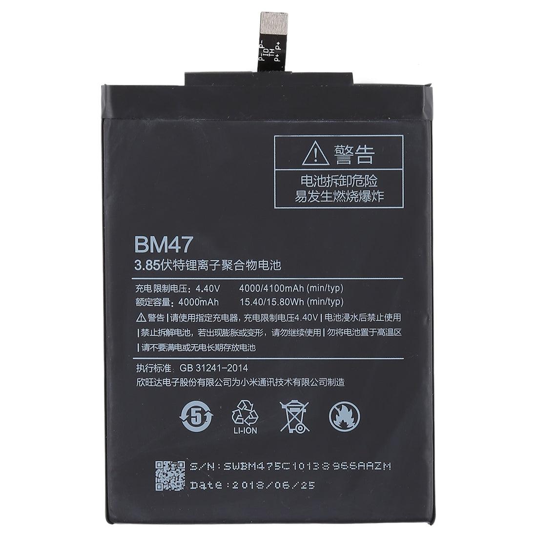 4000 mAh BM47 Battery for Xiaomi Redmi 3S