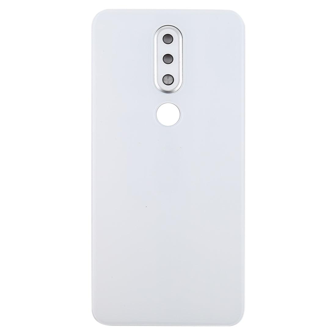 Back Glass Panel Housing Body for Nokia 6.1 Plus White with Camera Lens