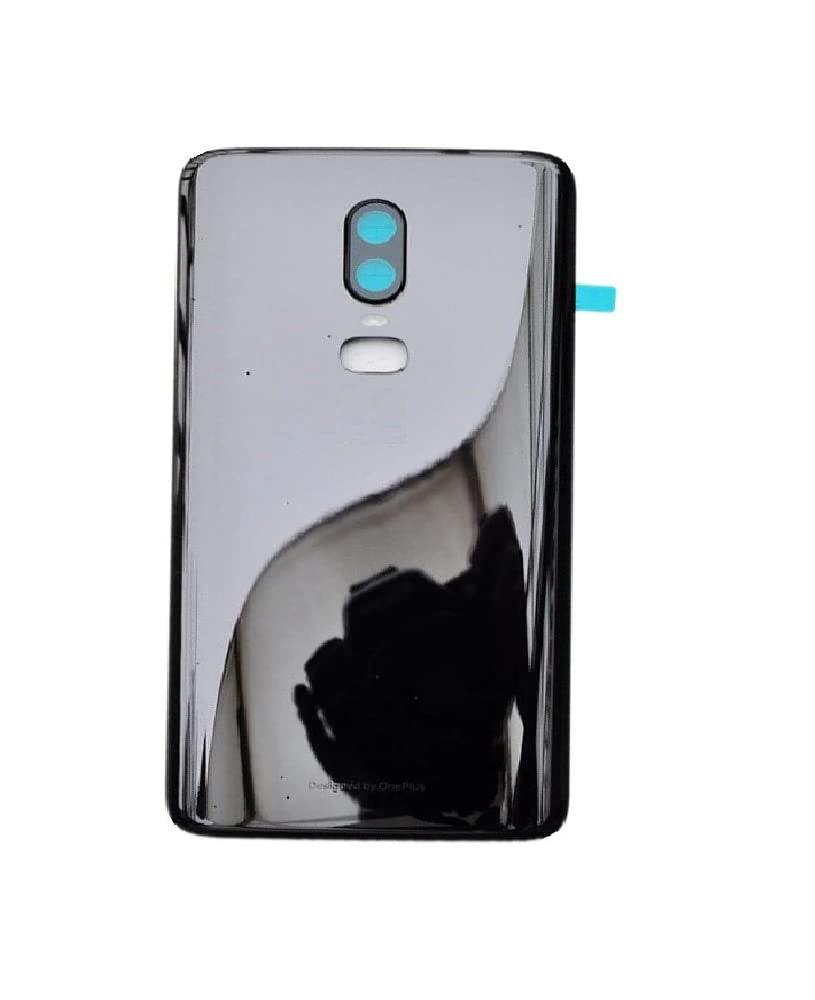 Back Glass Panel for Oneplus 6 Mirror Black with Camera Lens Module and Self Adhesive Tape