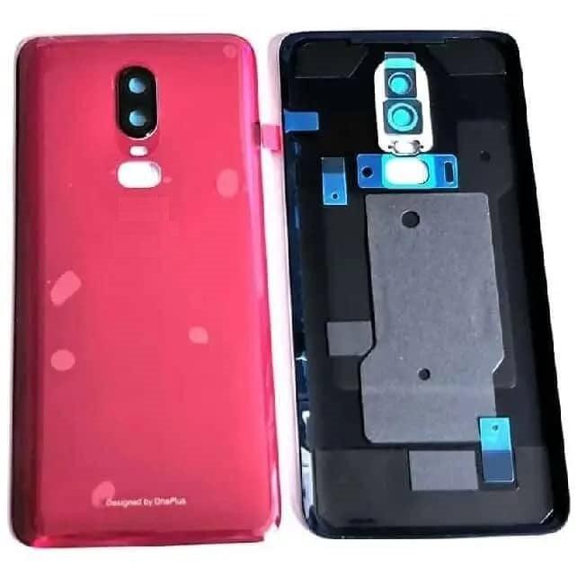 Back Glass Panel for Oneplus 6 Red with Camera Lens Module and Self Adhesive Tape