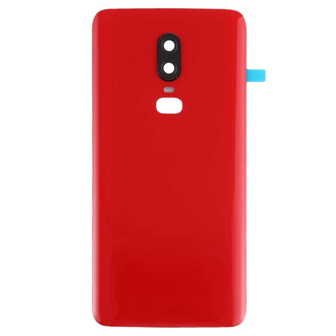 Back Glass Panel for Oneplus 6 Red with Camera Lens