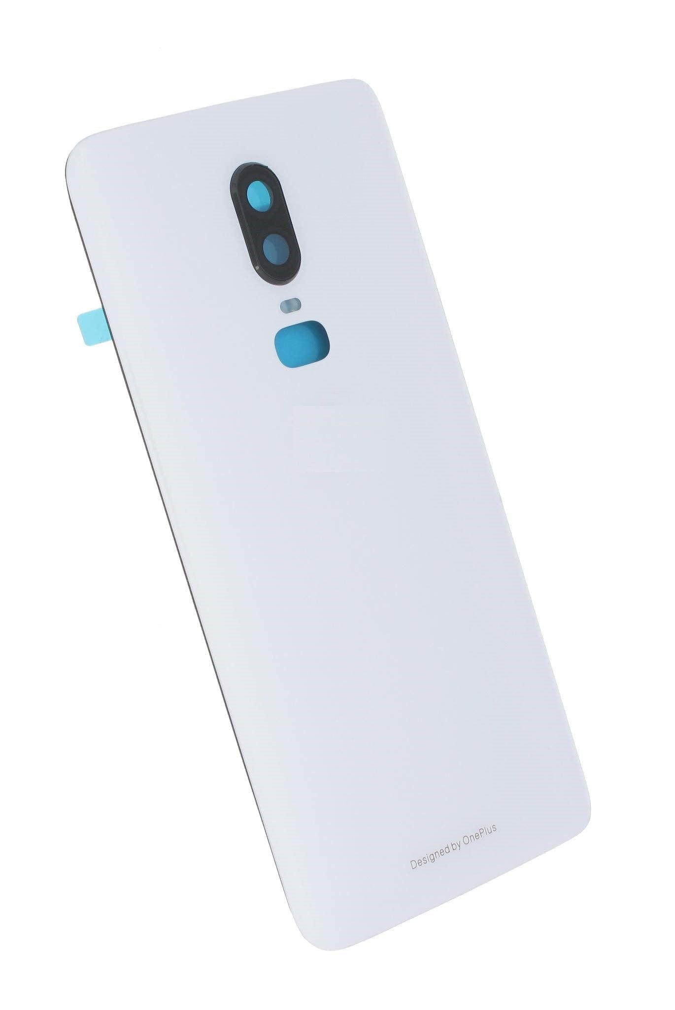 Back Glass Panel for Oneplus 6 White with Camera Lens Module and Self Adhesive Tape