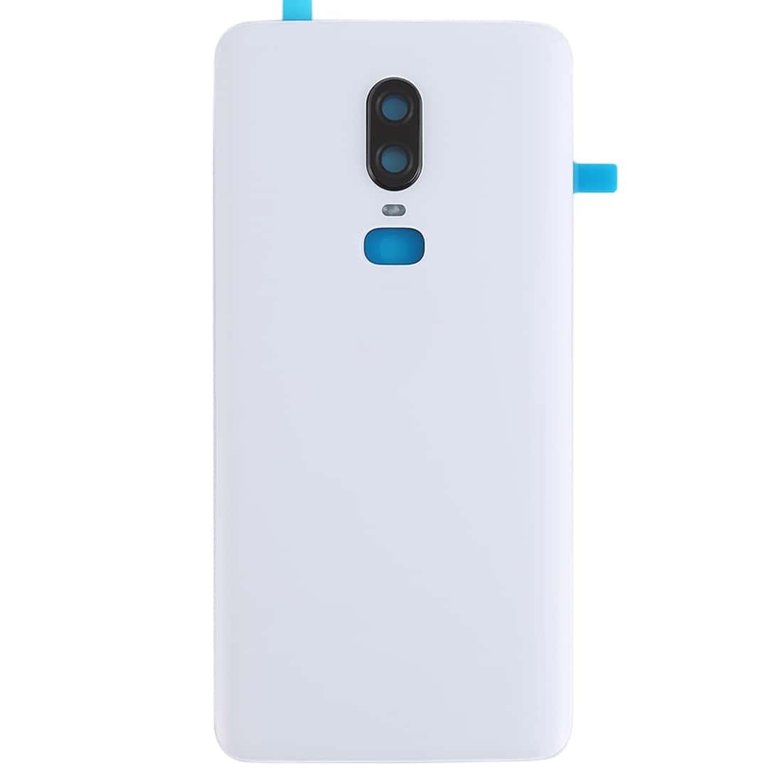 Back Glass Panel for Oneplus 6 White with Camera Lens