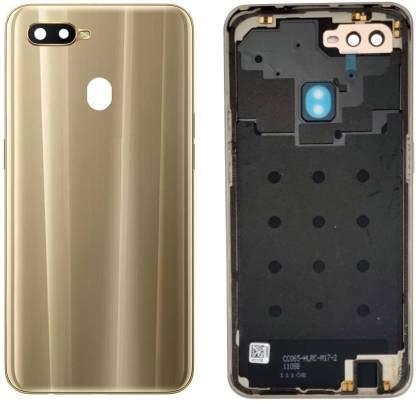 Back Glass Panel for Oppo A7 Gold with Camera Lens Module and Self Adhesive Tape