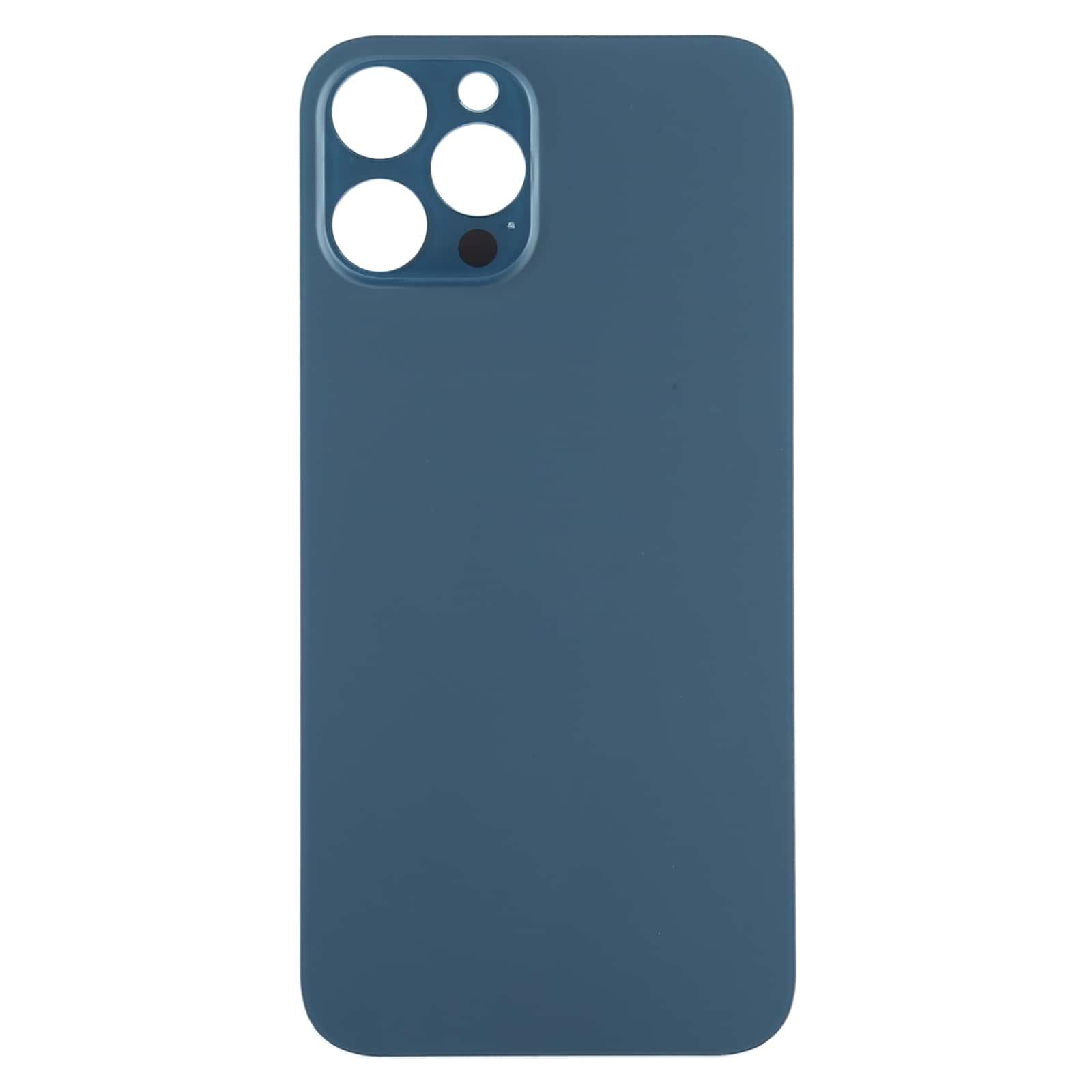 Back Glass Panel for iPhone 12 Pro Max Blue Big Camera Hole