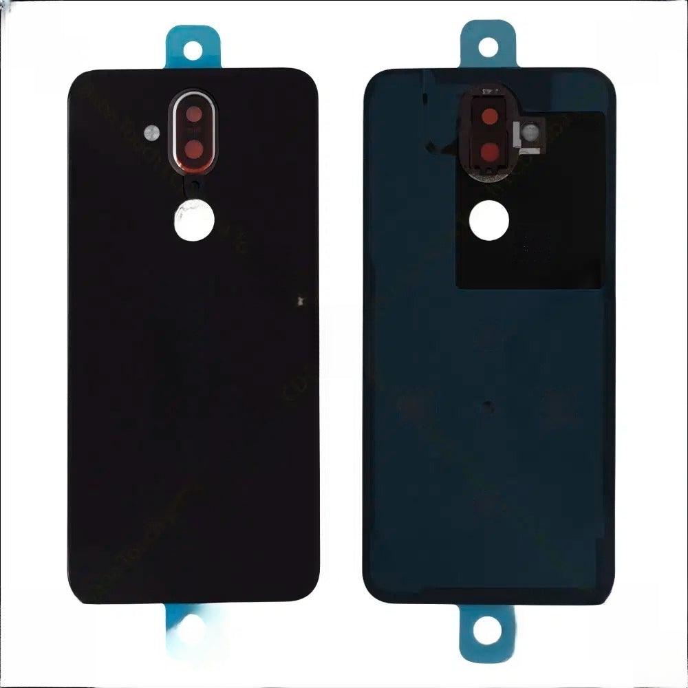 Back Glass Panel Panel for Nokia 8.1 X7 NightCherry  Red with Camera Lens