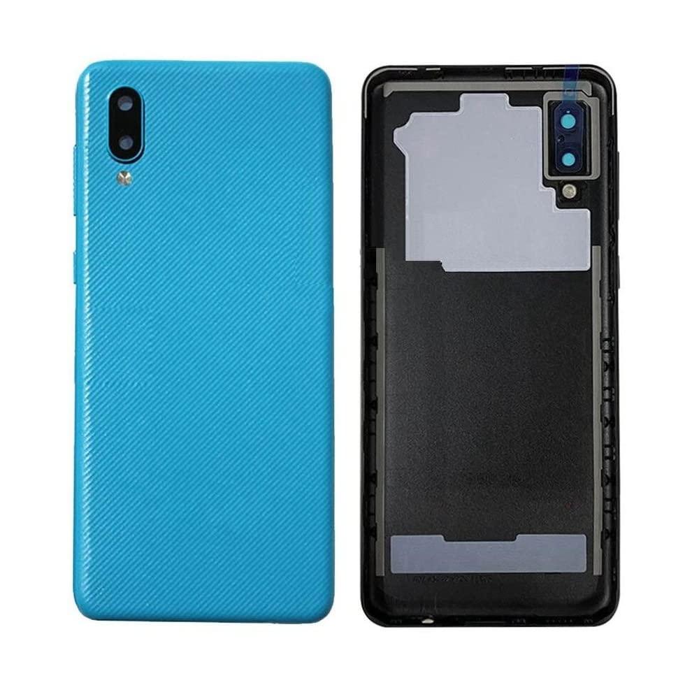 Back Glass Panel for Samsung A02 Blue with Camera Lens Module and Self Adhesive Tape - EGFix
