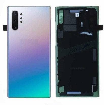Back Glass Panel for Samsung Galaxy Note 10 Plus Silver with Camera Lens Module and Self Adhesive Tape - EGFix