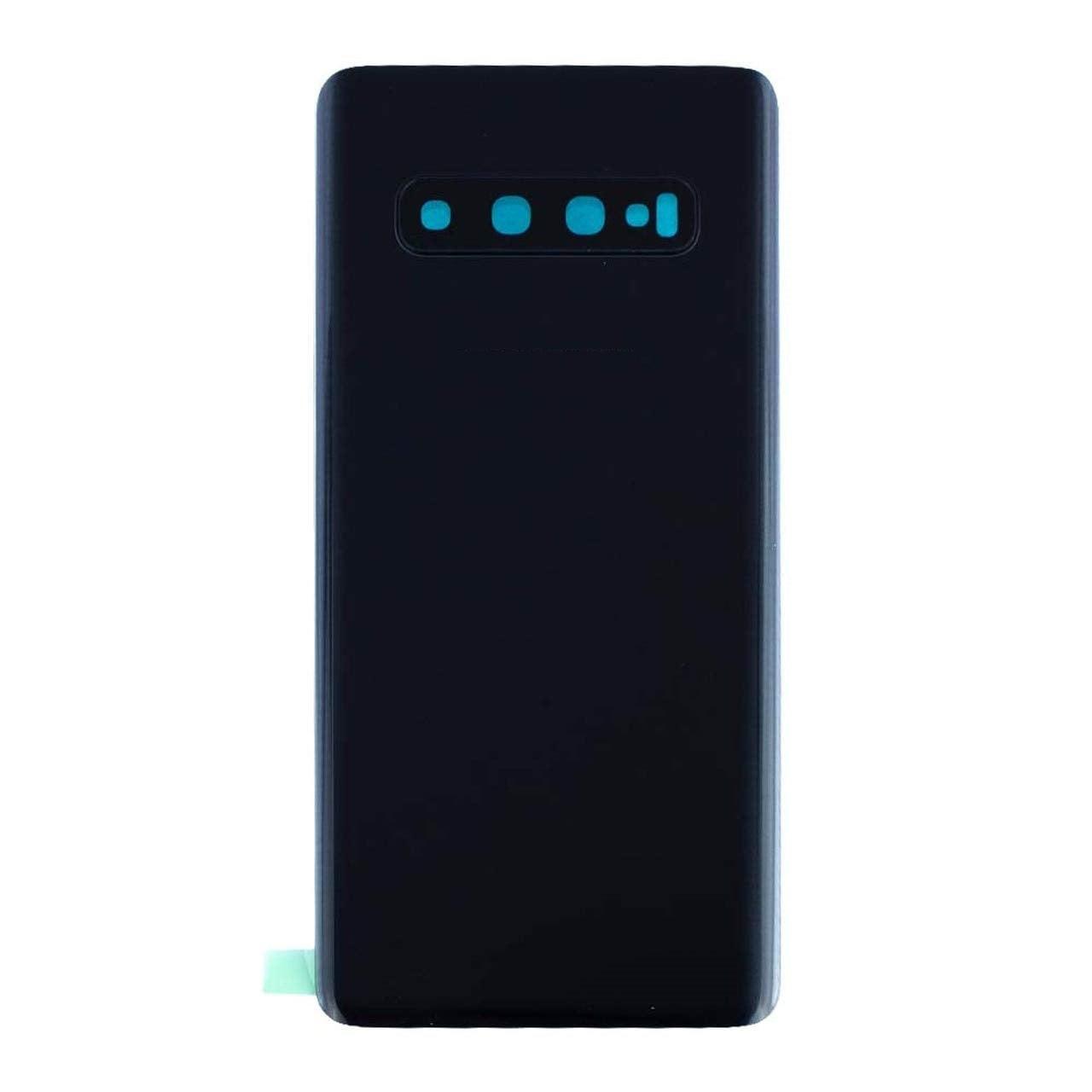 Back Glass Panel for Samsung Galaxy S10 G973F Prism Black with Camera Lens Module and Self Adhesive Tape - EGFix