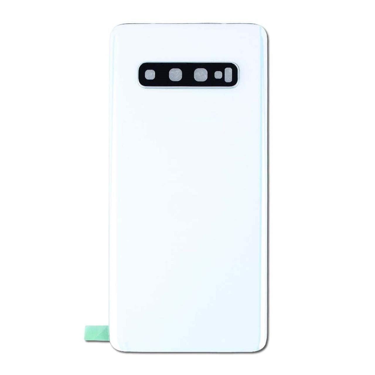 Back Glass Panel for Samsung Galaxy S10 G973F Prism White with Camera Lens Module and Self Adhesive Tape - EGFix