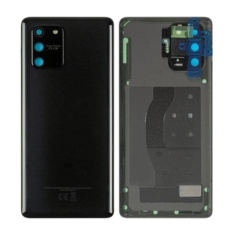 Back Glass Panel for Samsung Galaxy S10 Lite Black with Camera Lens Module and Self Adhesive Tape - EGFix