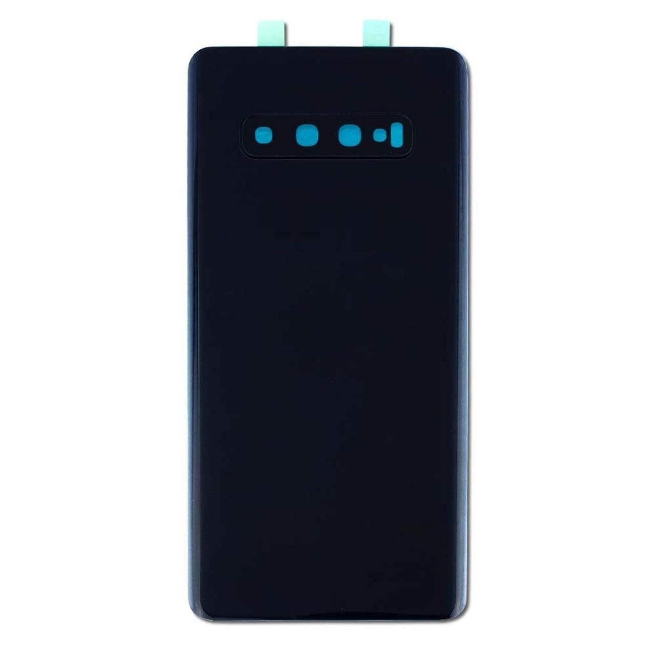 Back Glass Panel for Samsung Galaxy S10 + Plus G975F Prism Black with Camera Lens Module and Self Adhesive Tape - EGFix
