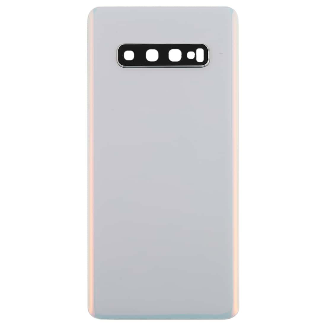 Back Glass Panel for Samsung Galaxy S10 Plus White with Camera Lens - EGFix