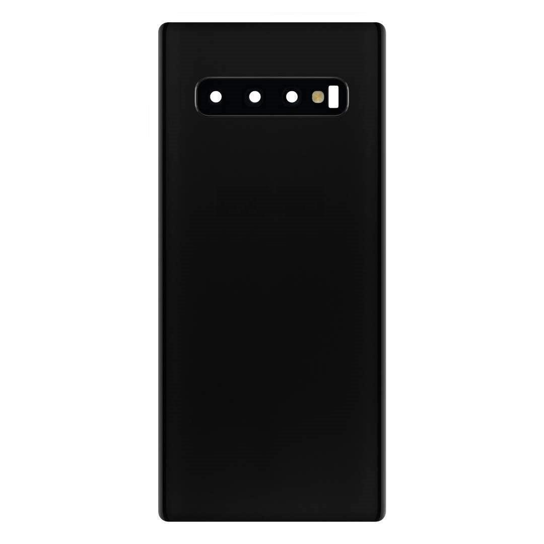 Back Glass Panel for Samsung Galaxy S10 SM-G973F Prism Black with Camera Lens Module and Self Adhesive Tape - EGFix