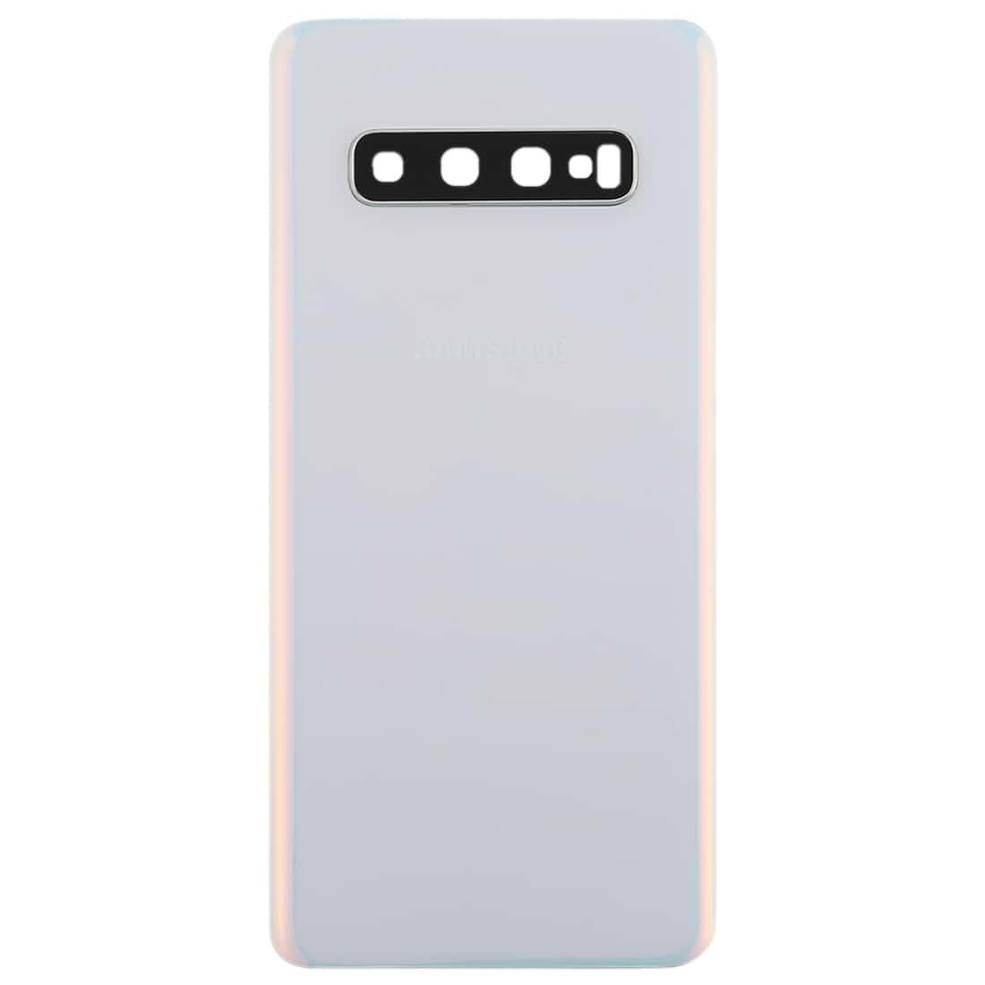 Back Glass Panel for Samsung Galaxy S10 White with Camera Lens - EGFix