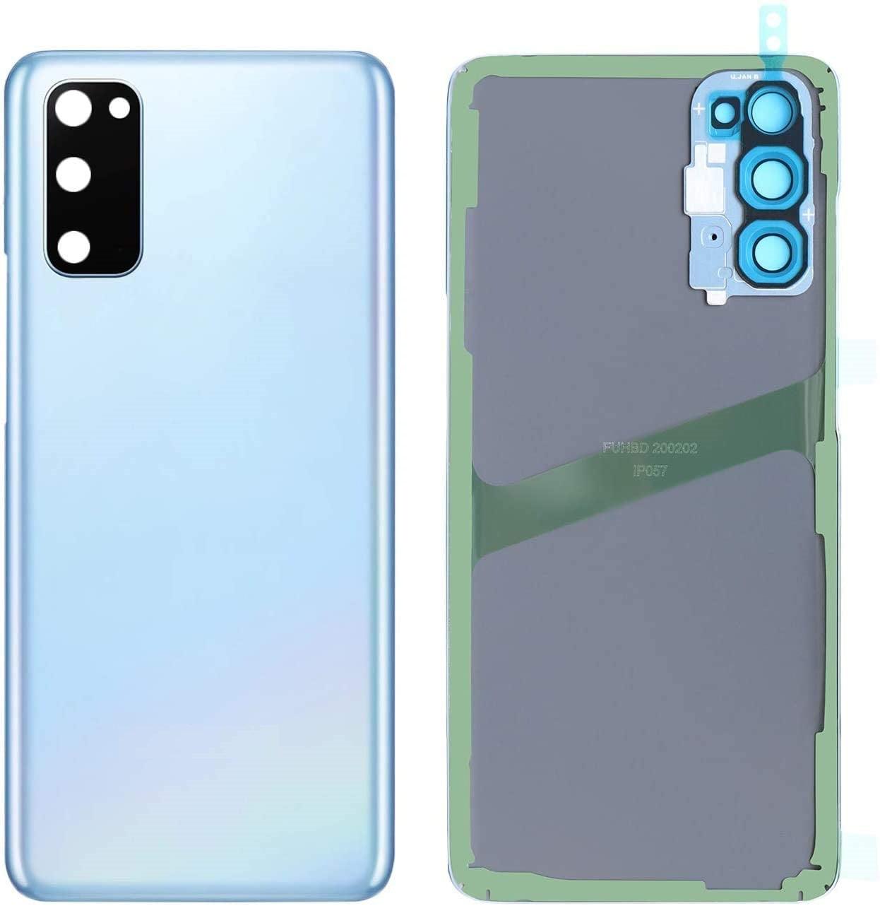 Back Glass Panel for Samsung Galaxy S20 Cloud Blue with Camera Lens Module and Self Adhesive Tape - EGFix