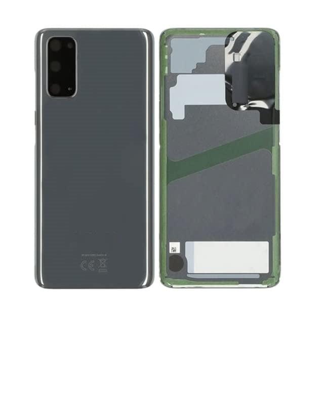 Back Glass Panel for Samsung Galaxy S20 Cosmic Grey with Camera Lens Module and Self Adhesive Tape - EGFix