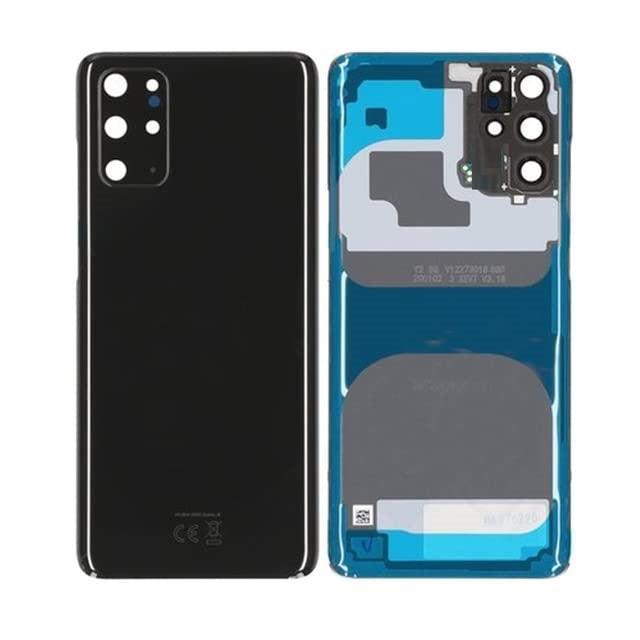Back Glass Panel for Samsung Galaxy S20 Plus Cosmic Black with Camera Lens Module and Self Adhesive Tape - EGFix