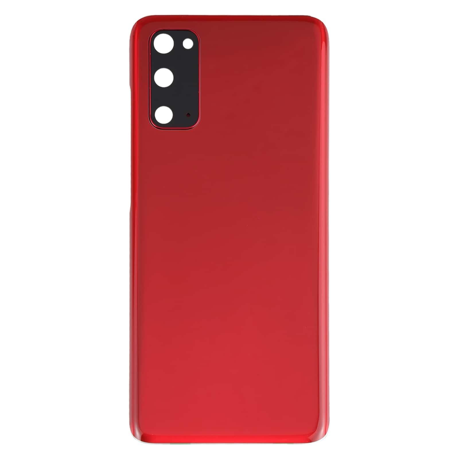 Back Glass Panel for Samsung Galaxy S20 Red with Camera Lens - EGFix