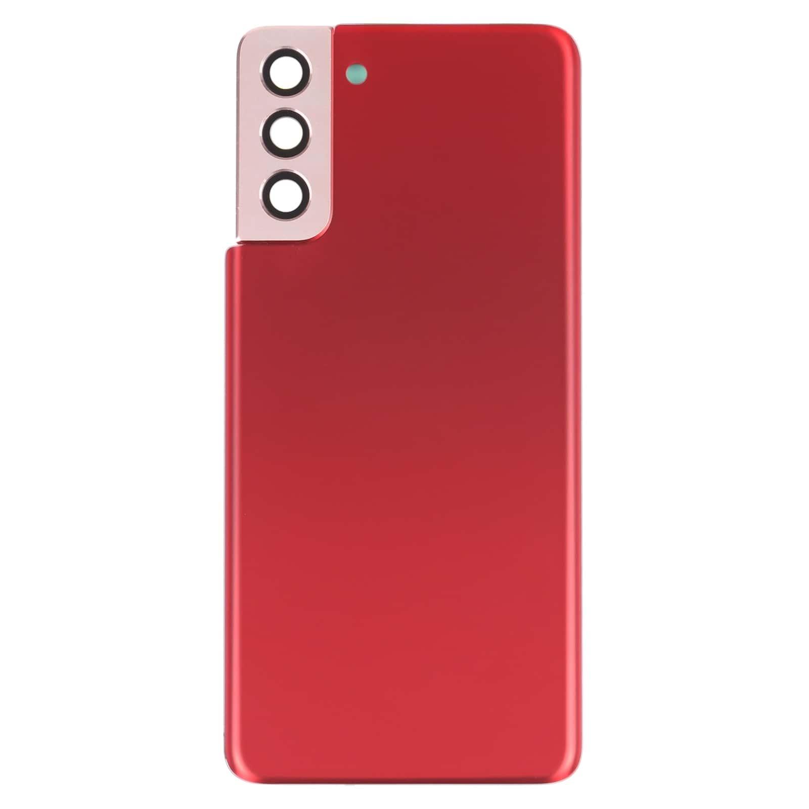 Back Glass Panel for Samsung Galaxy S21 Plus 5G Red with Camera Lens - EGFix