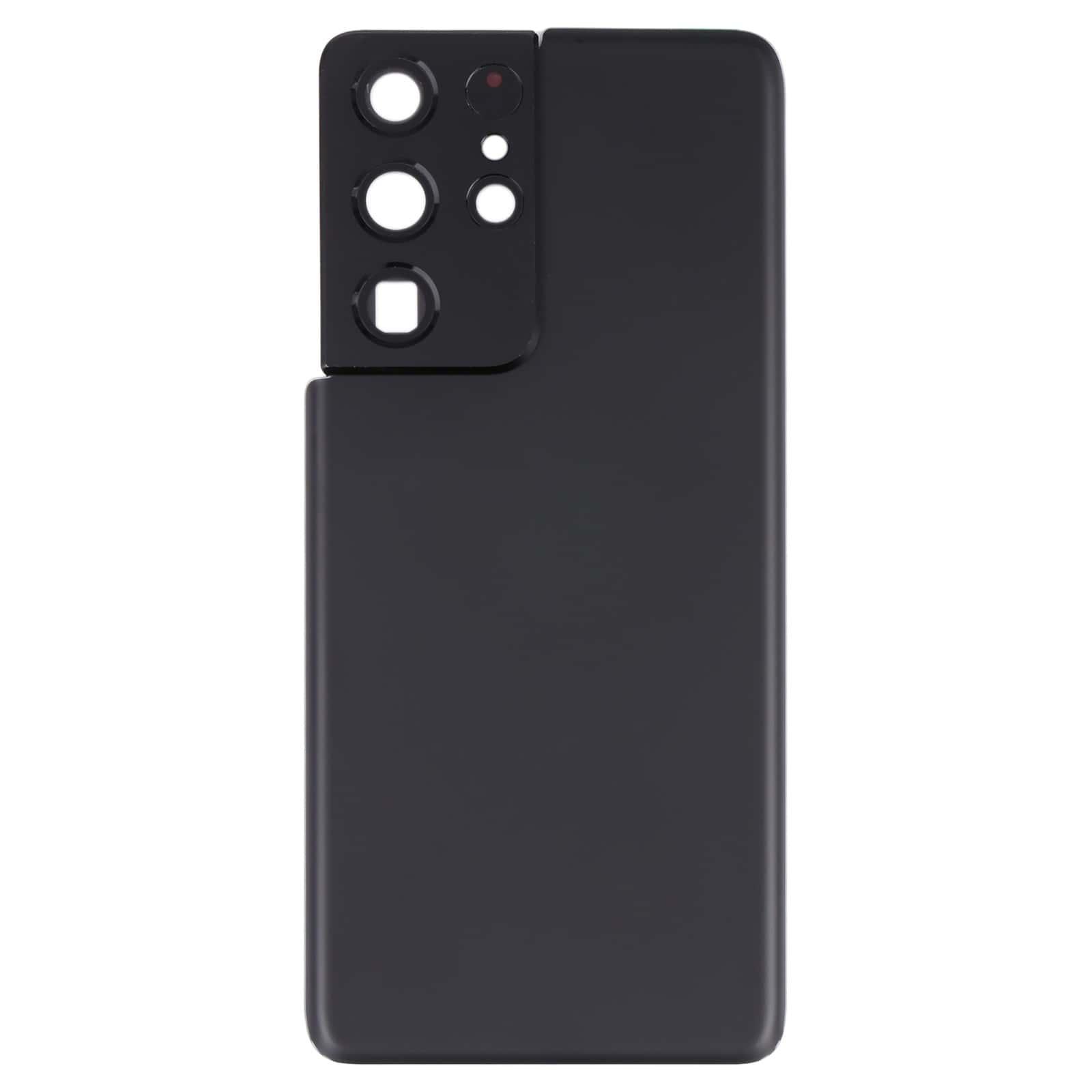 Back Glass Panel for Samsung Galaxy S21 Ultra 5G Black with Camera Lens - EGFix
