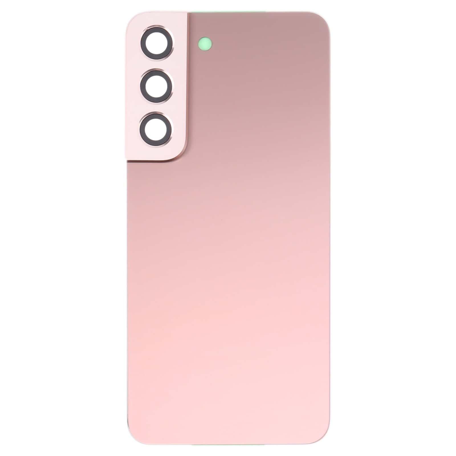 Back Glass Panel for Samsung Galaxy S22 5G SM-S901B Pink with Camera Lens - EGFix