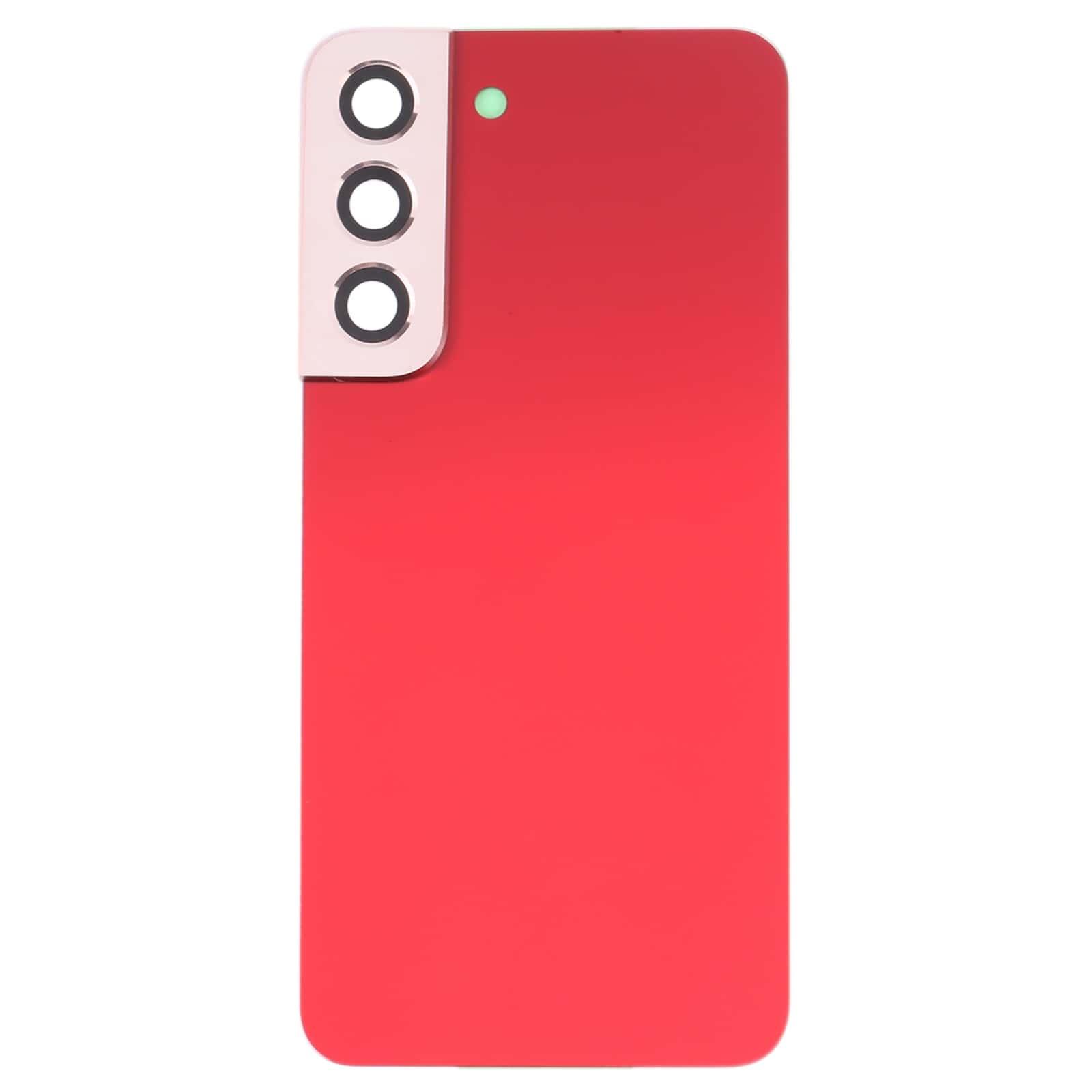 Back Glass Panel for Samsung Galaxy S22 5G SM-S901B Red with Camera Lens - EGFix