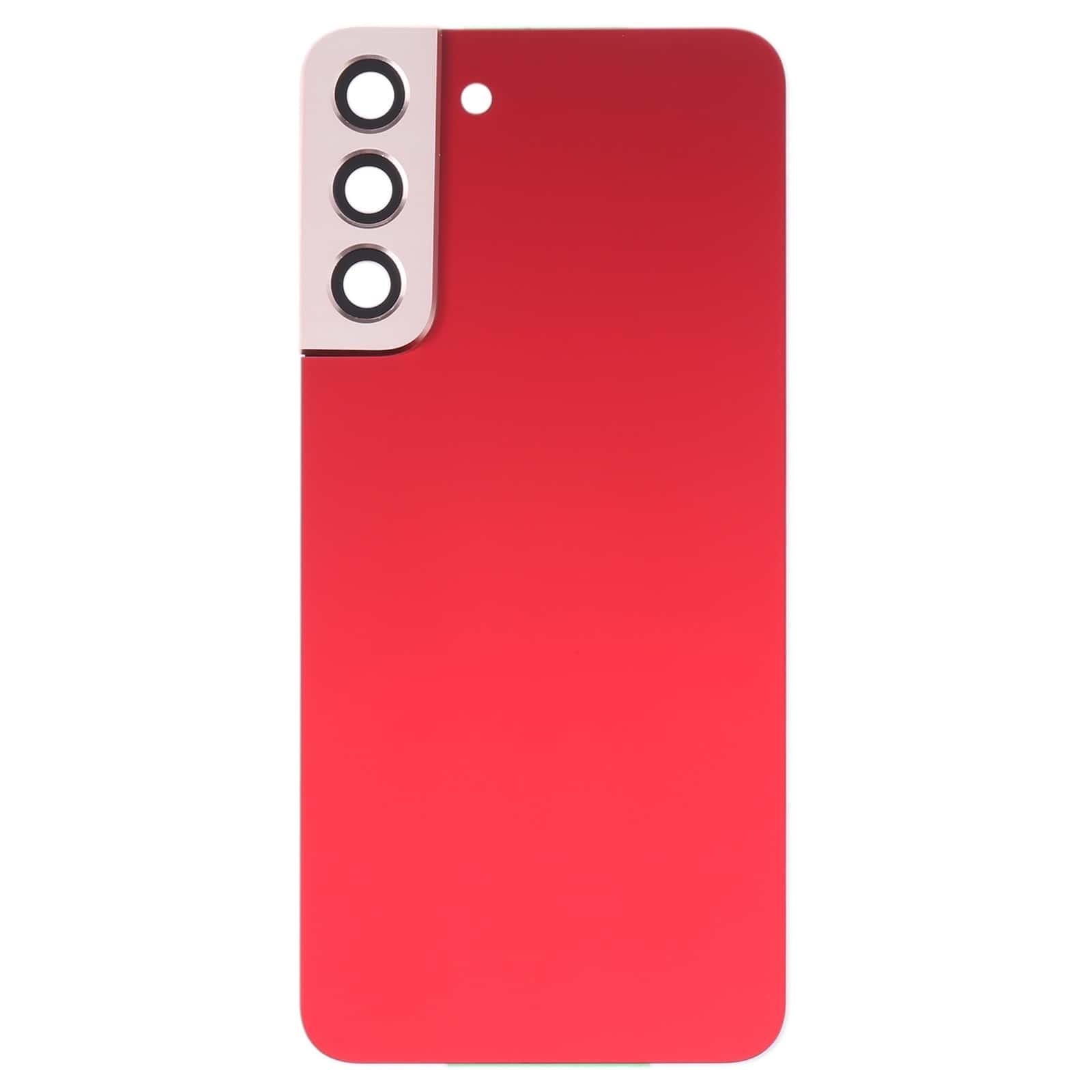 Back Glass Panel for Samsung Galaxy S22 Plus 5G SM-S906B Red with Camera Lens - EGFix