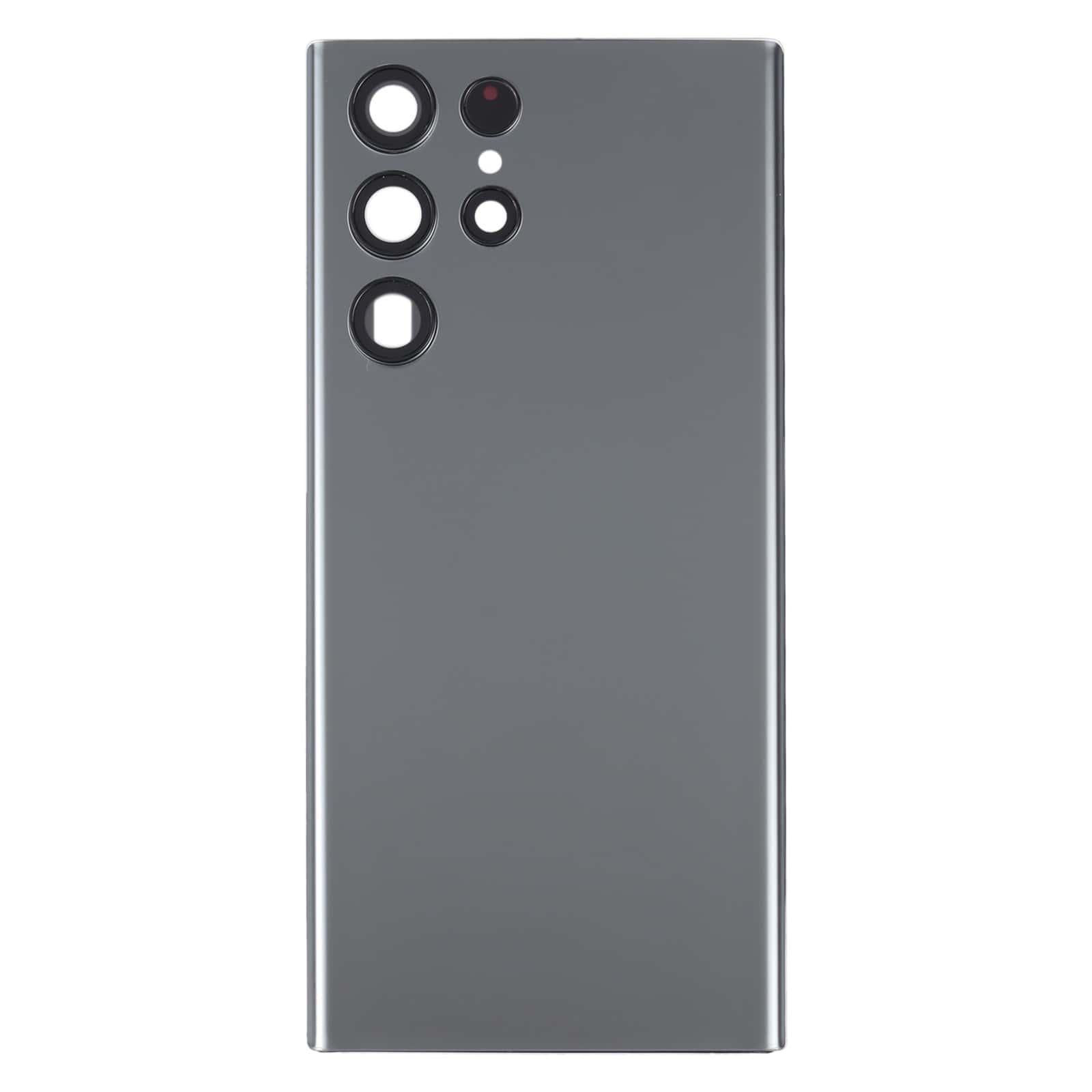 Back Glass Panel for Samsung Galaxy S22 Ultra 5G SM-S908B Grey with Camera Lens - EGFix