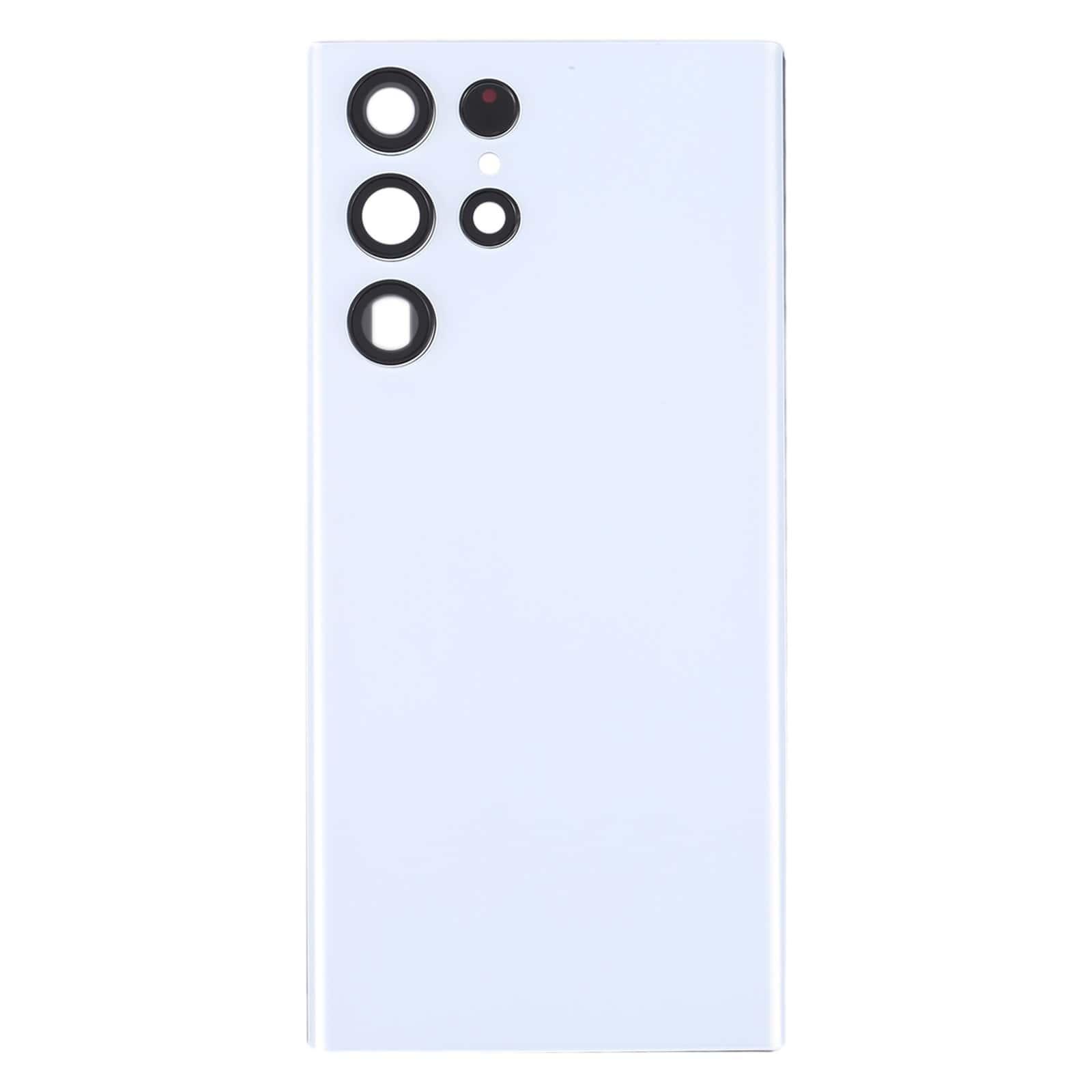 Back Glass Panel for Samsung Galaxy S22 Ultra 5G SM-S908B White with Camera Lens - EGFix