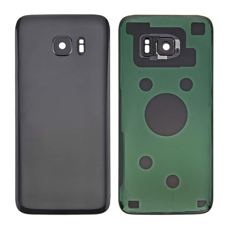 Back Glass Panel for Samsung Galaxy S7 Edge G935 Black with Camera Lens - EGFix