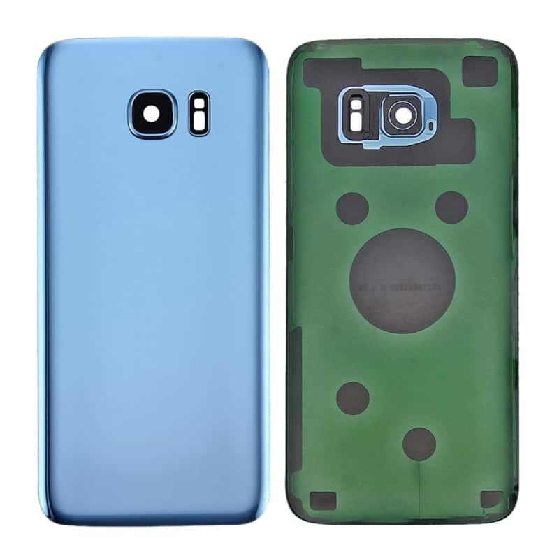 Back Glass Panel for Samsung Galaxy S7 Edge G935 Blue with Camera Lens - EGFix