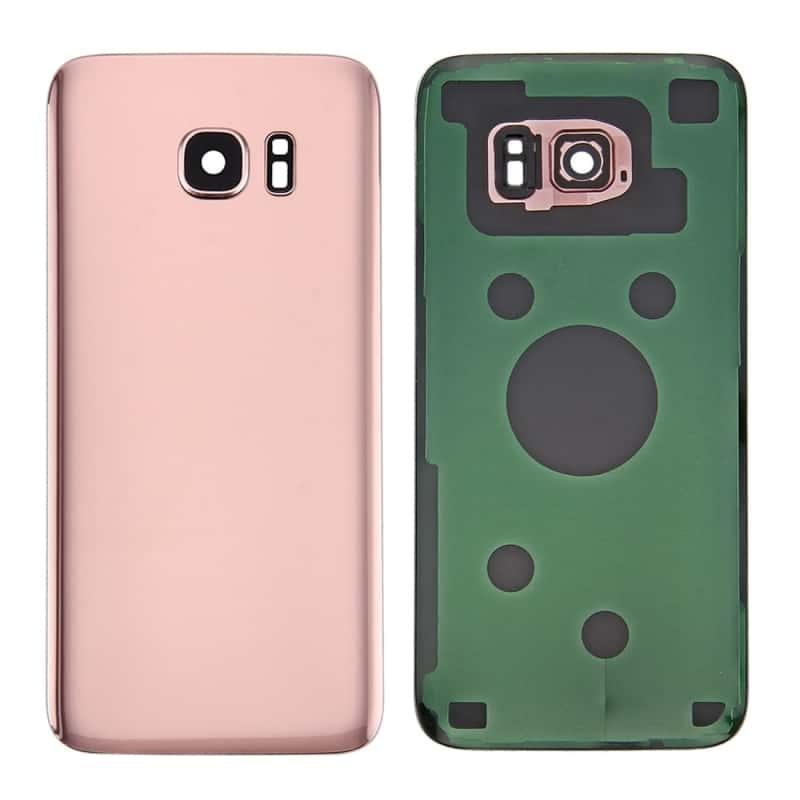 Back Glass Panel for Samsung Galaxy S7 Edge G935 Rose Gold with Camera Lens - EGFix