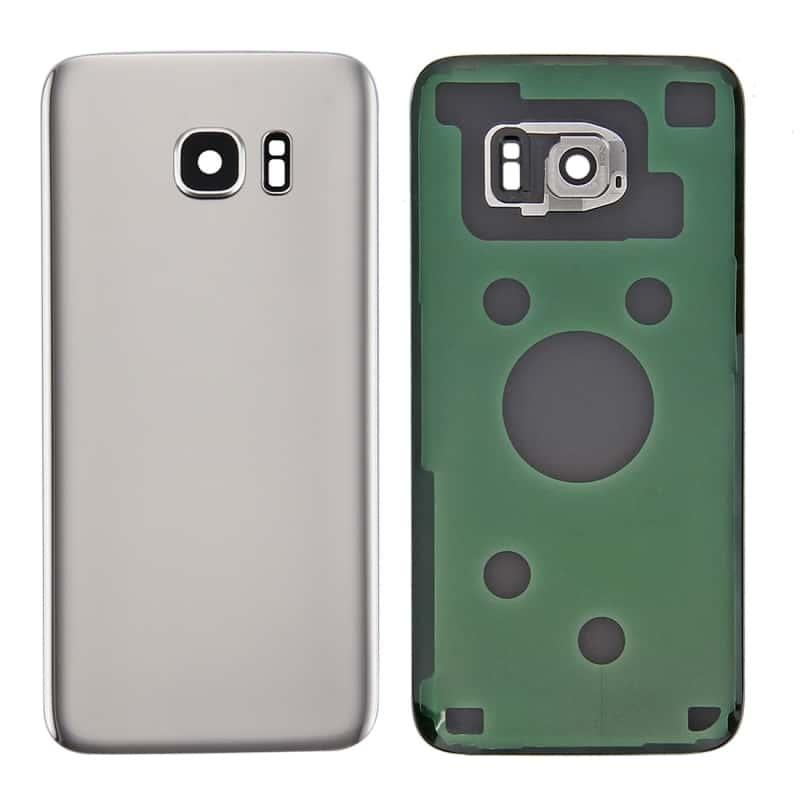 Back Glass Panel for Samsung Galaxy S7 Edge G935 Silver with Camera Lens - EGFix