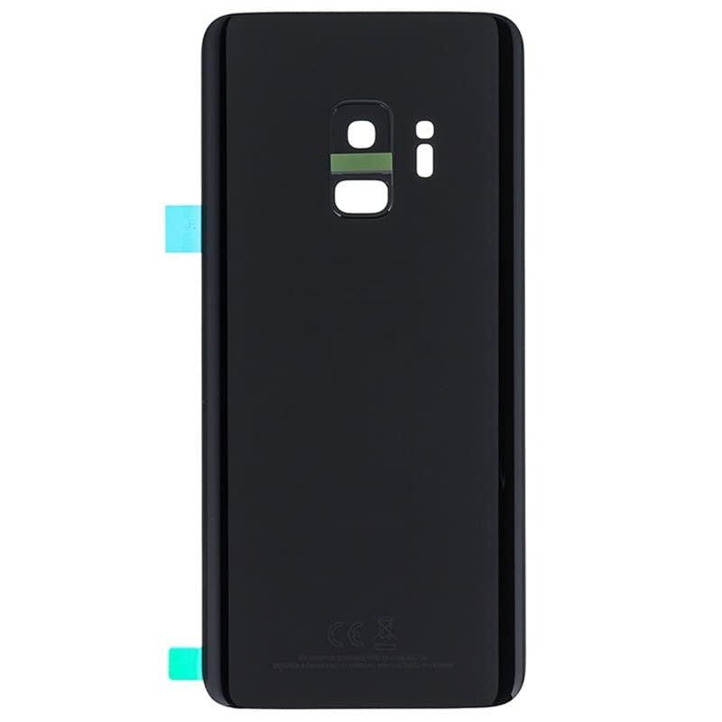 Back Glass Panel for Samsung Galaxy S9 Black with Camera Lens Module and Self Adhesive Tape - EGFix