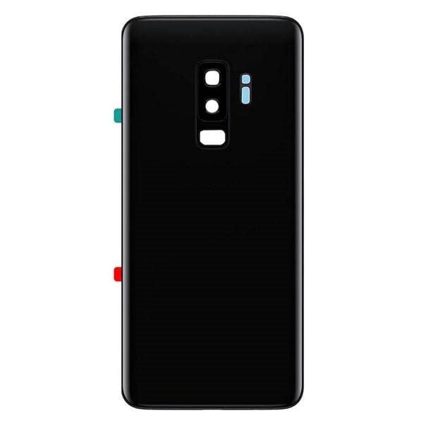 Back Glass Panel for Samsung Galaxy S9 Plus or S9+ Black with Camera Lens Module and Self Adhesive Tape - EGFix