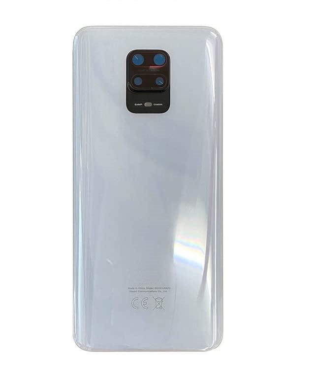 Back Glass Panel for Xiaomi Mi Redmi Note 9 Pro Max White with Camera Lens Module and Self Adhesive Tape - EGFix