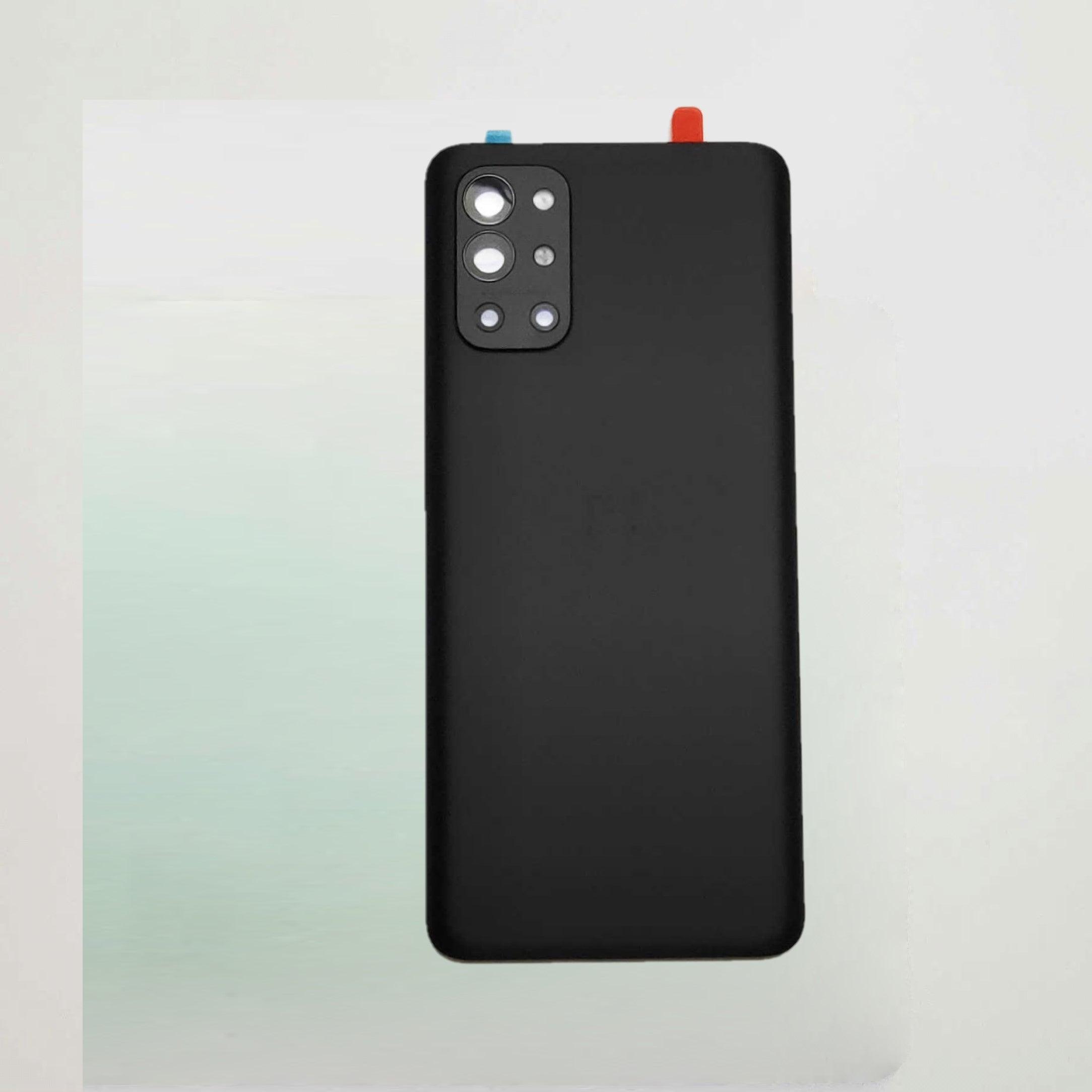 Back Glass Panel Housing Body for Oneplus 9R Carbon Black with Camera Lens and Heat Sink