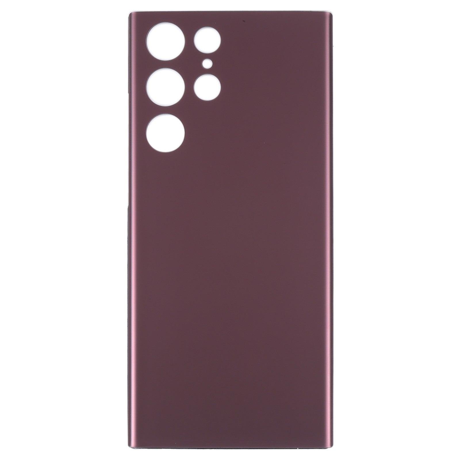 Back Glass Panel Housing Body for Samsung Galaxy S22 Ultra Burgundy - EGFix