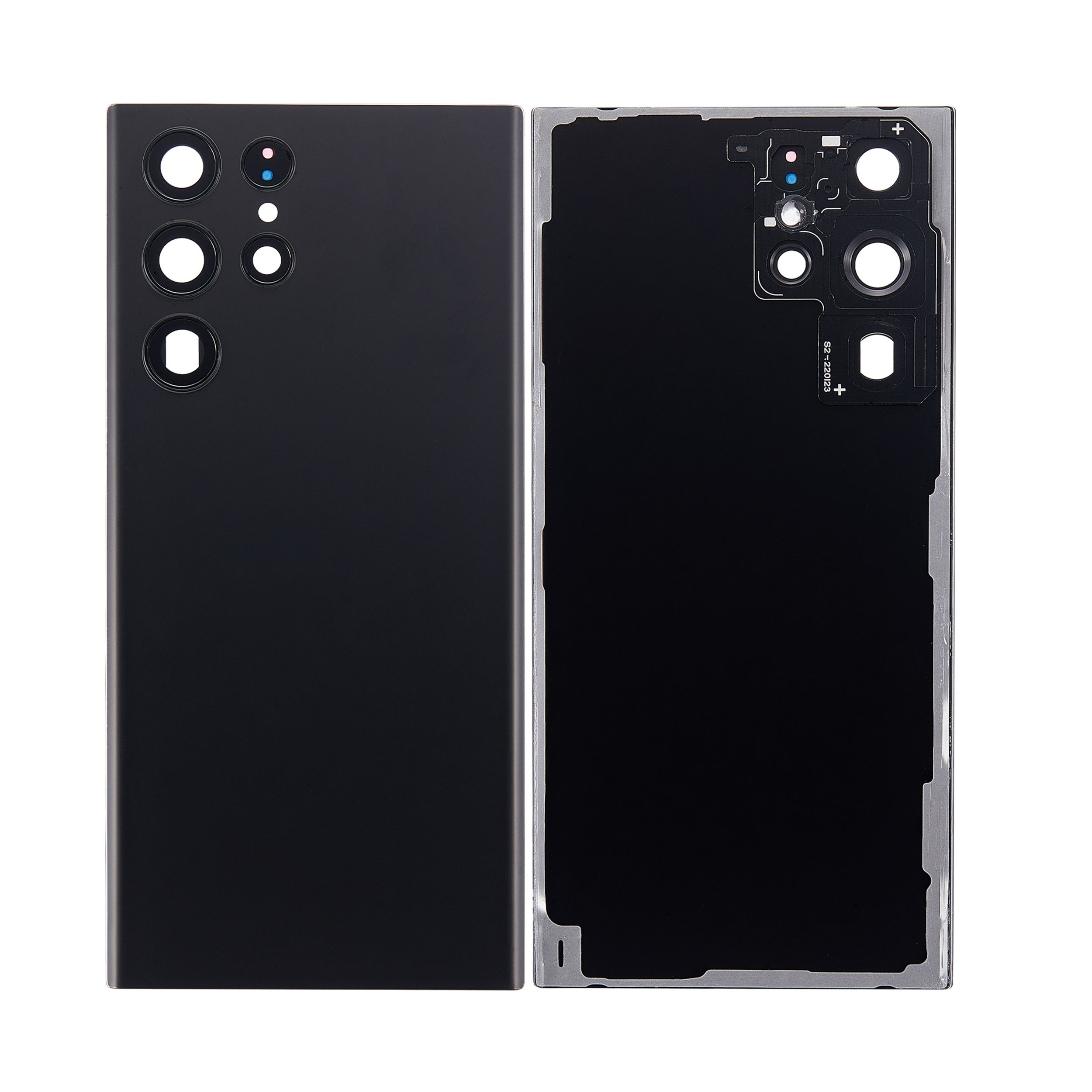 Back Glass Panel with Camera Lens for Samsung Galaxy S22 Ultra Black - EGFix