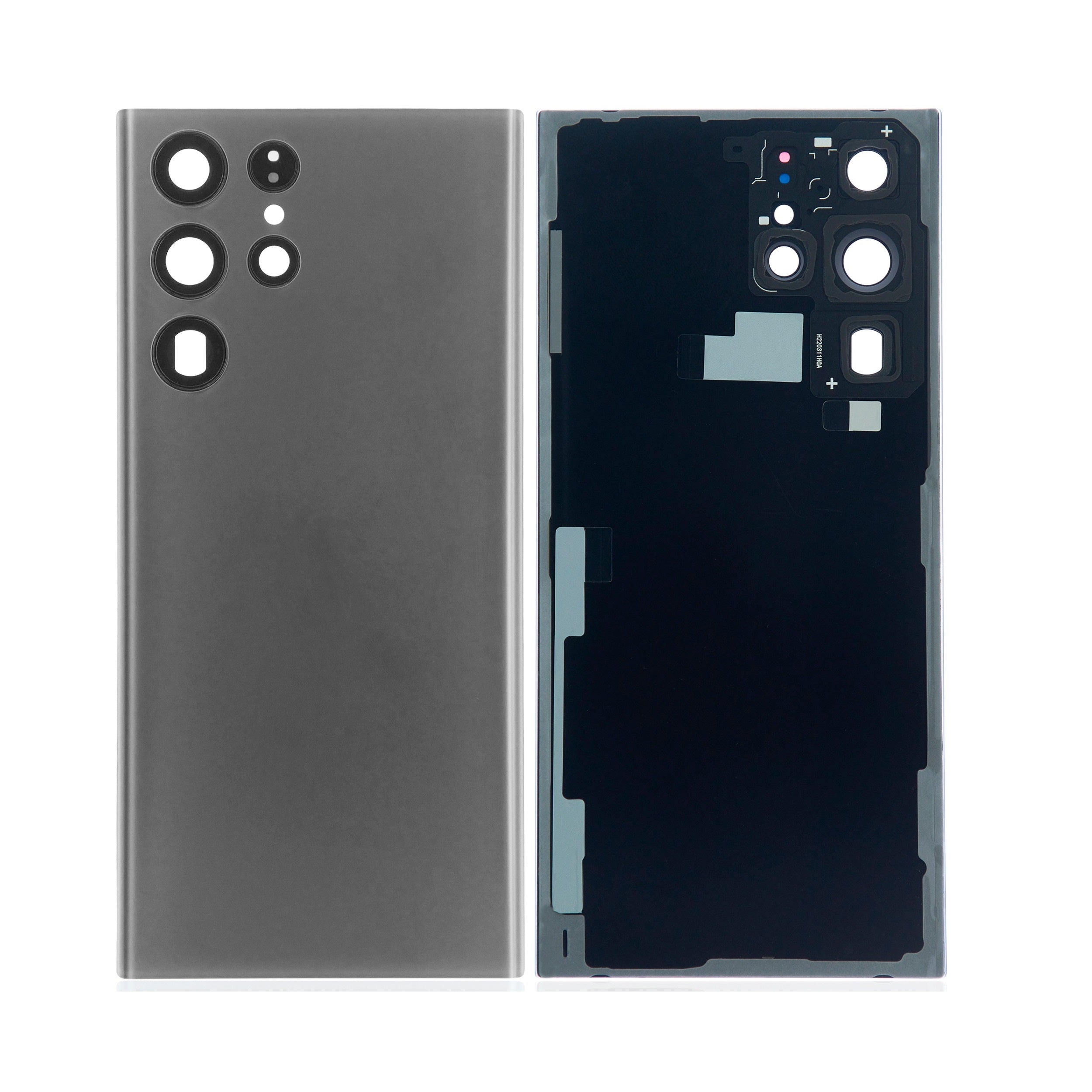 Back Glass Panel with Camera Lens for Samsung Galaxy S22 Ultra Graphite - EGFix